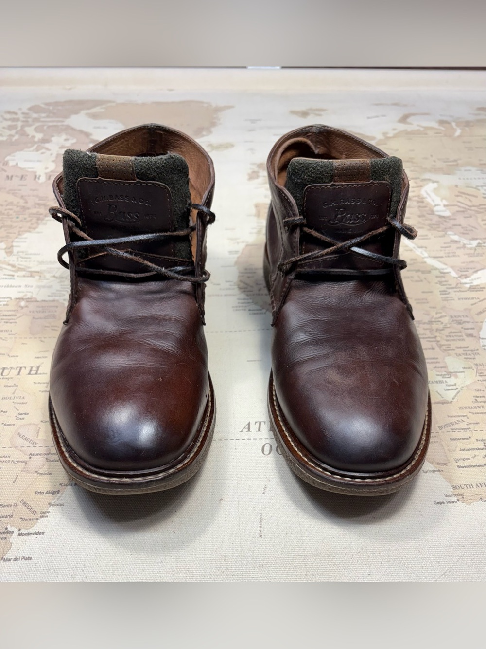 Men's Brown Leather Chukka Boots G.H. Bass Radley Lace-Up 9.5 W Casual Comfort